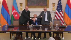 სომხეთმა და აზერბაიჯანმა თეთრ სახლში სამშვიდობო შეთანხმებას მოაწერეს ხელი
