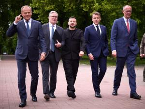 საფრანგეთის, გერმანიის, დიდი ბრიტანეთის, პოლონეთისა და უკრაინის ლიდერებმა ცეცხლის შეწყვეტის საჭიროებ...